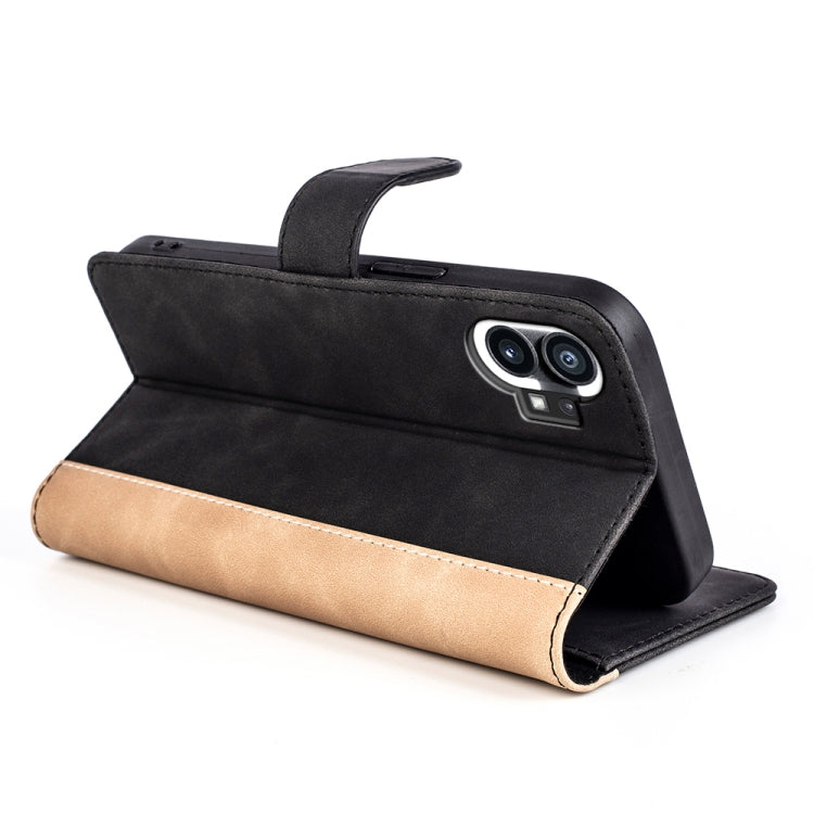 For Nothing Phone 1 Stitching Horizontal Flip Leather Phone Case(Black) - Nothing Cases by buy2fix | Online Shopping UK | buy2fix