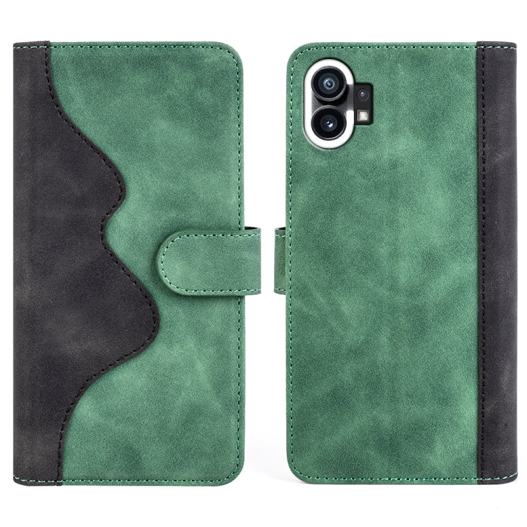For Nothing Phone 1 Stitching Horizontal Flip Leather Phone Case(Green) - Nothing Cases by buy2fix | Online Shopping UK | buy2fix