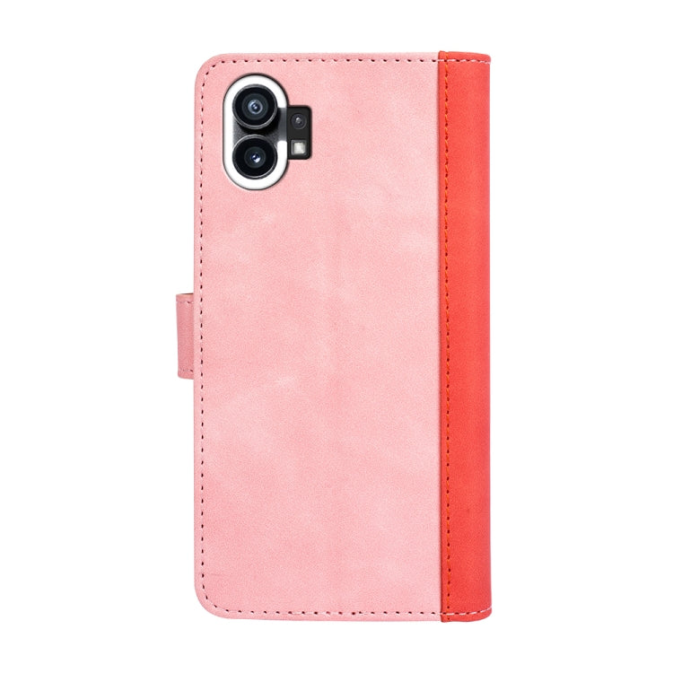 For Nothing Phone 1 Stitching Horizontal Flip Leather Phone Case(Pink Red) - Nothing Cases by buy2fix | Online Shopping UK | buy2fix
