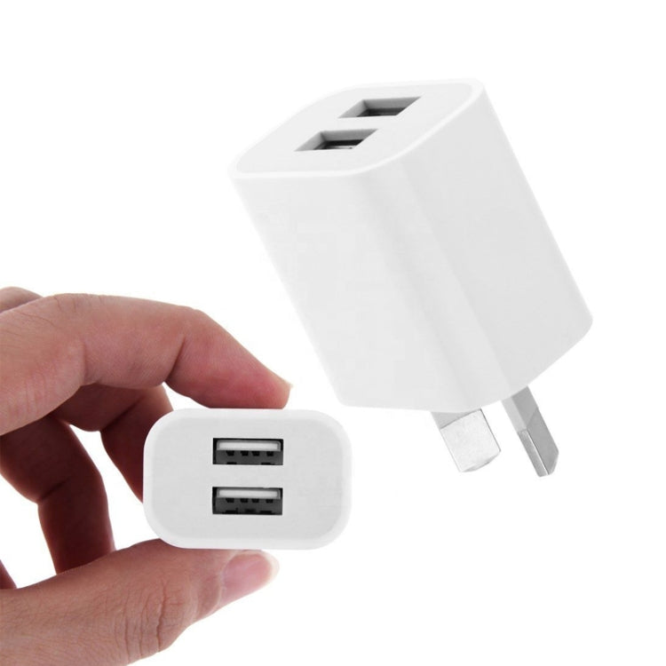 Mini Dual Port USB Charger with USB to Type-C Data Cable, AU Plug - USB Charger by buy2fix | Online Shopping UK | buy2fix