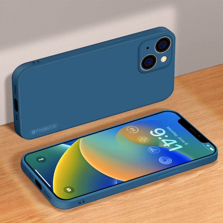 For iPhone 14 PINWUYO Sense Series Liquid Silicone TPU Phone Case (Blue) - iPhone 14 Cases by PINWUYO | Online Shopping UK | buy2fix