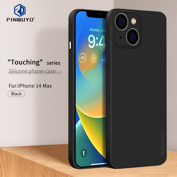 For iPhone 14 Plus PINWUYO Sense Series Liquid Silicone TPU Phone Case (Black) - iPhone 14 Plus Cases by PINWUYO | Online Shopping UK | buy2fix