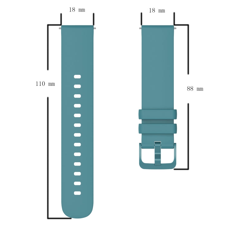 For Garmin Forerunner 255S 18mm Solid Color Soft Silicone Watch Band(Sapphire Green) - Watch Bands by buy2fix | Online Shopping UK | buy2fix
