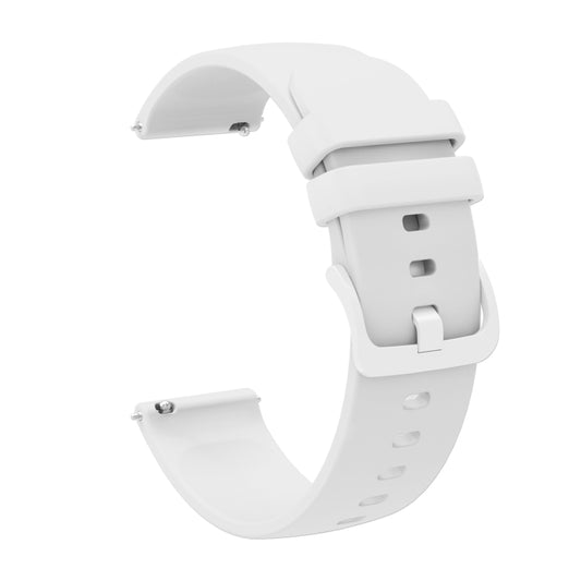 For Garmin Vivomove 3S 18mm Solid Color Soft Silicone Watch Band(White) by buy2fix