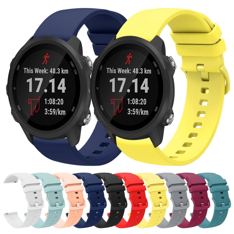 For Garmin Forerunner 245 20mm Solid Color Soft Silicone Watch Band(Yellow) - Watch Bands by buy2fix | Online Shopping UK | buy2fix