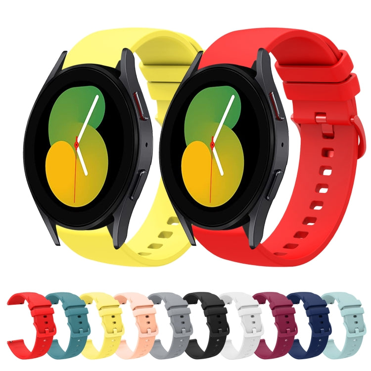 For Samsung Galaxy Watch5 40mm 20mm Solid Color Soft Silicone Watch Band(Wine Red) - Watch Bands by buy2fix | Online Shopping UK | buy2fix