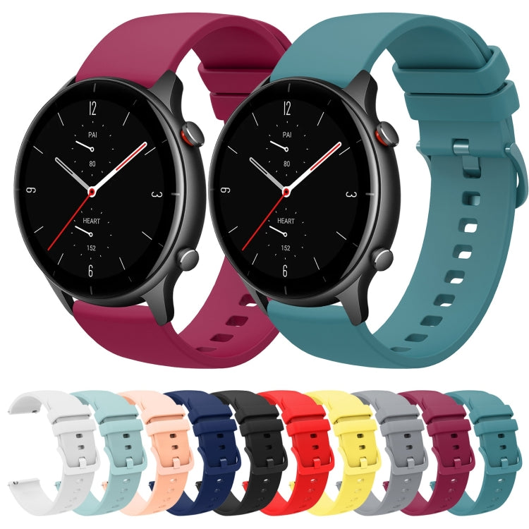 For Amazfit GTR 2e 22mm Solid Color Soft Silicone Watch Band(Black) - Watch Bands by buy2fix | Online Shopping UK | buy2fix