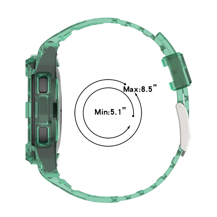 For Samsung Galaxy Watch4 Classic 46mm Armor Integrated TPU Double-Pin Buckle Smart Watch Band(Transparent White) - Watch Bands by buy2fix | Online Shopping UK | buy2fix