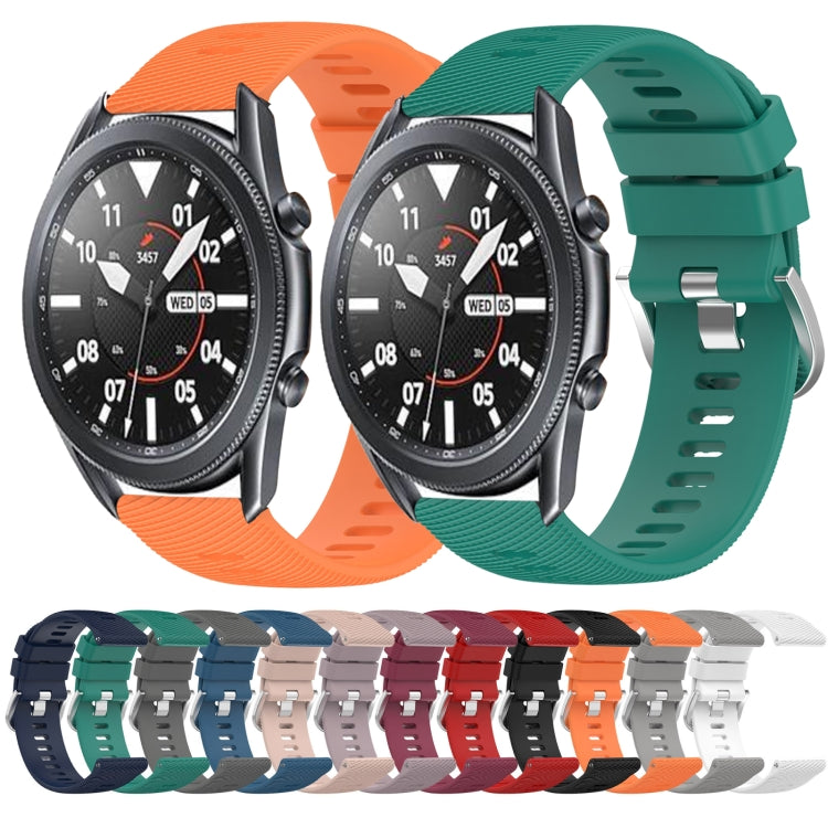 For Samsung Galaxy Watch3 45mm 22mm Solid Color Soft Silicone Watch Band(Midnight Blue) - Watch Bands by buy2fix | Online Shopping UK | buy2fix