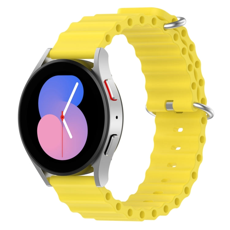For Samsung Galaxy Watch 5 44mm 20mm Ocean Style Silicone Solid Color Watch Band(Yellow) - Watch Bands by buy2fix | Online Shopping UK | buy2fix