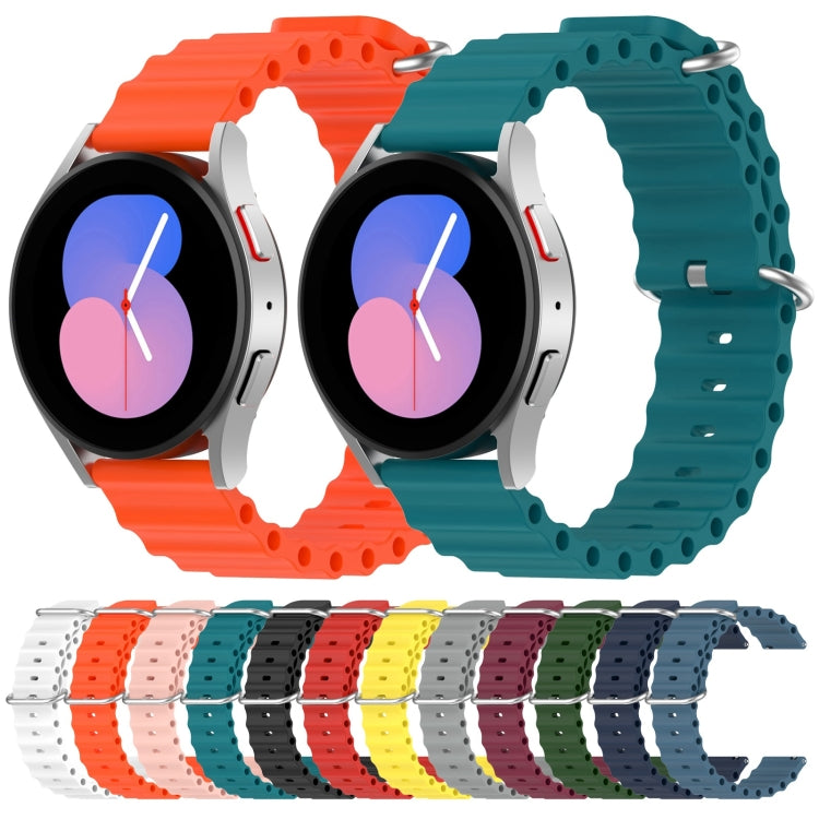 For Samsung Galaxy Watch 5 44mm 20mm Ocean Style Silicone Solid Color Watch Band(Yellow) - Watch Bands by buy2fix | Online Shopping UK | buy2fix