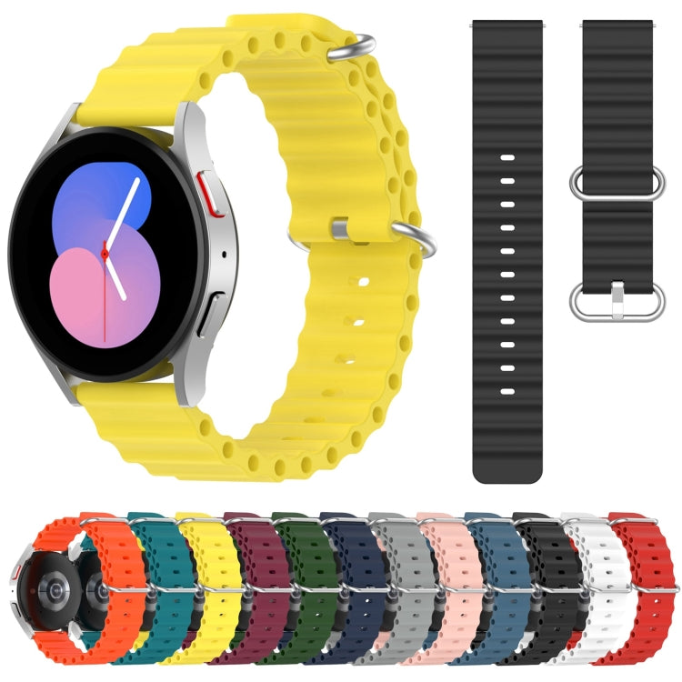 For Samsung Galaxy Watch 5 40mm 20mm Ocean Style Silicone Solid Color Watch Band(Green) - Watch Bands by buy2fix | Online Shopping UK | buy2fix