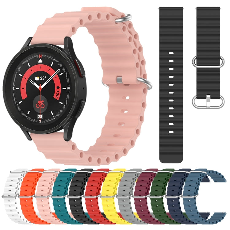 For Samsung Galaxy Watch 5 Pro 45mm 20mm Ocean Style Silicone Solid Color Watch Band(Dark Blue) - Watch Bands by buy2fix | Online Shopping UK | buy2fix