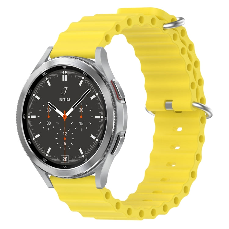 For Samsung Galaxy Watch 4 Classic 46mm 20mm Ocean Style Silicone Solid Color Watch Band(Yellow) - Watch Bands by buy2fix | Online Shopping UK | buy2fix