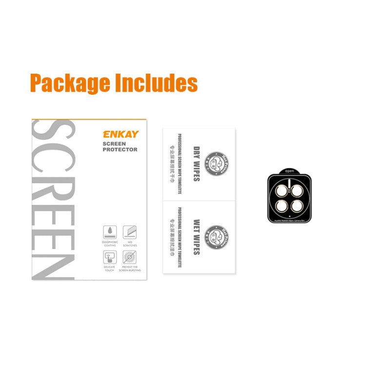 For Huawei Mate 50 Pro ENKAY 9H Rear Camera Aluminium Alloy Tempered Glass Film(Golden) by ENKAY