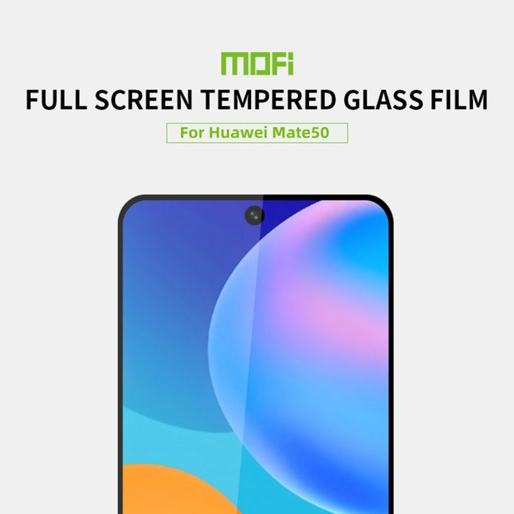 For Huawei Mate 50 MOFI 9H 2.5D Full Screen Tempered Glass Film(Black) - Huawei Tempered Glass by MOFI | Online Shopping UK | buy2fix