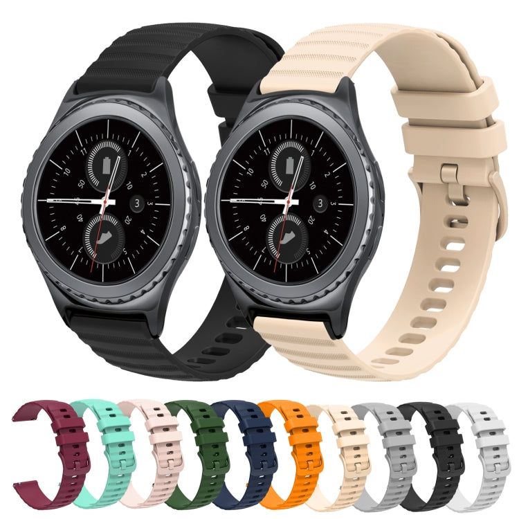 For Samsung Galaxy Gear S2 Classic 20mm Wavy Dotted Solid-Color Silicone Watch Band(Army Green) - Watch Bands by buy2fix | Online Shopping UK | buy2fix