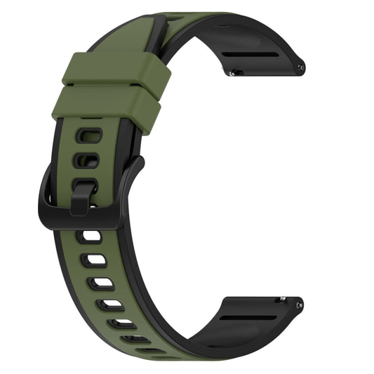 For Samsung Galaxy Watch4 Classic 46mm 20mm Two-Color Silicone Watch Band(Army Green + Black) by buy2fix