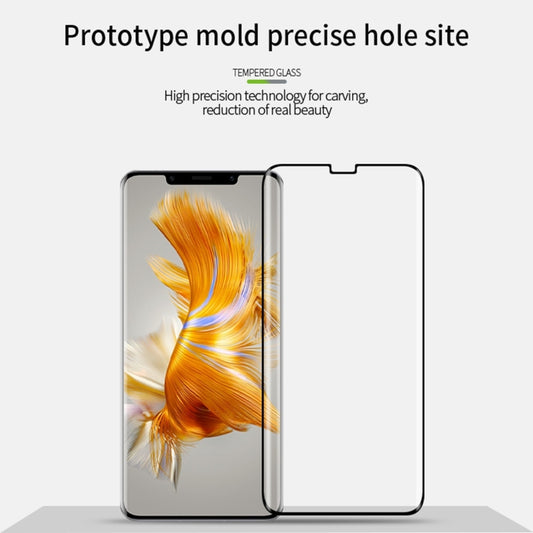 For Huawei Mate 50 Pro PINWUYO 9H 3D Hot Bending Tempered Glass Film(Black) by PINWUYO