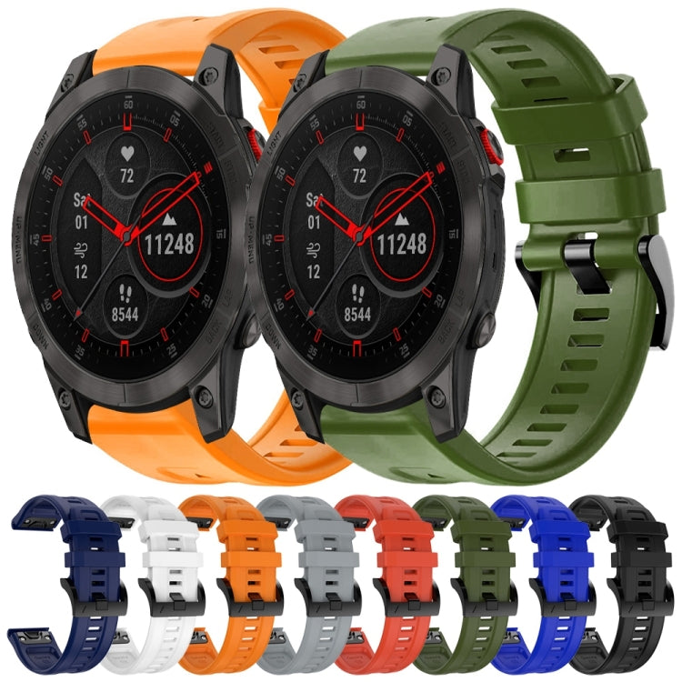 For Garmin EPIX Gen 2 Metal Buckle Solid Color Silicone Watch Band(Midnight Blue) - Watch Bands by buy2fix | Online Shopping UK | buy2fix