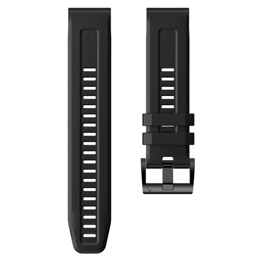 For Garmin Approach S62 Metal Buckle Solid Color Silicone Watch Band(Black) by buy2fix