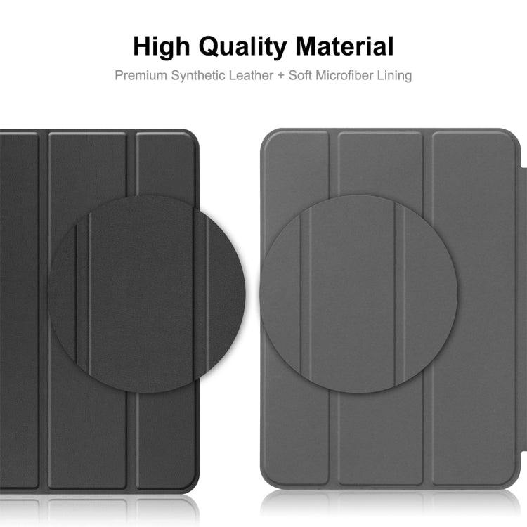 For Xiaomi Redmi Pad 10.61 inch ENKAY Tri-fold Custer Texture Leather Stand Smart Case(Black) - More Tablet Cases by ENKAY | Online Shopping UK | buy2fix