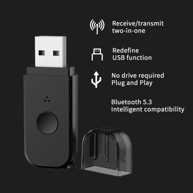 H210 Bluetooth 5.3 Audio Receiver Transmitter 2 in 1 AUX+USB Dual Output - Audio Receiver Transmitter by buy2fix | Online Shopping UK | buy2fix