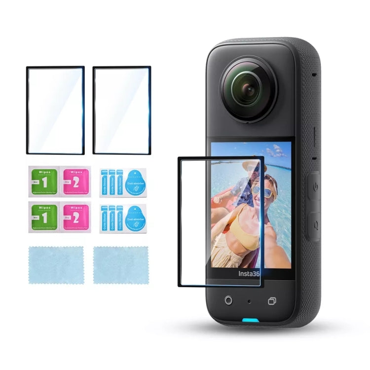 For Insta360 X3 2pcs Transparent HD Curved Protective Film - Protective Film & Stickers by buy2fix | Online Shopping UK | buy2fix