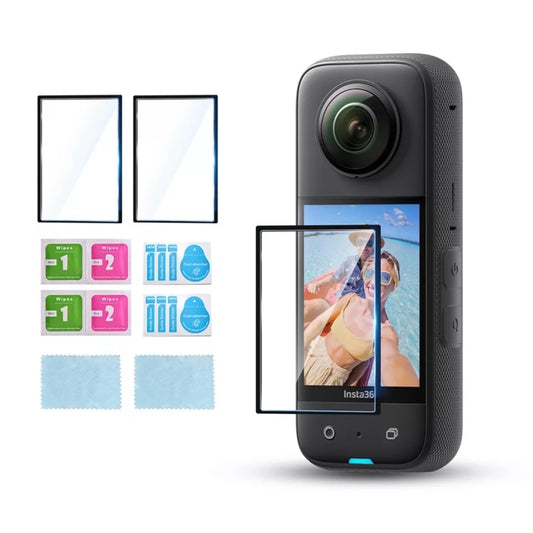 For Insta360 X3 2pcs Transparent HD Curved Protective Film by buy2fix