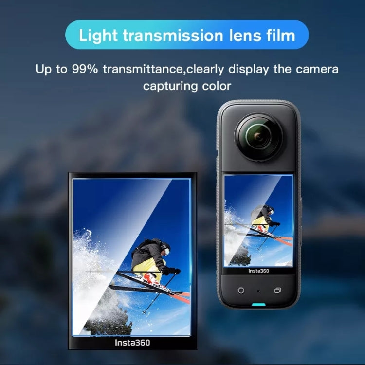 For Insta360 X3 2pcs Transparent HD Curved Protective Film - Protective Film & Stickers by buy2fix | Online Shopping UK | buy2fix