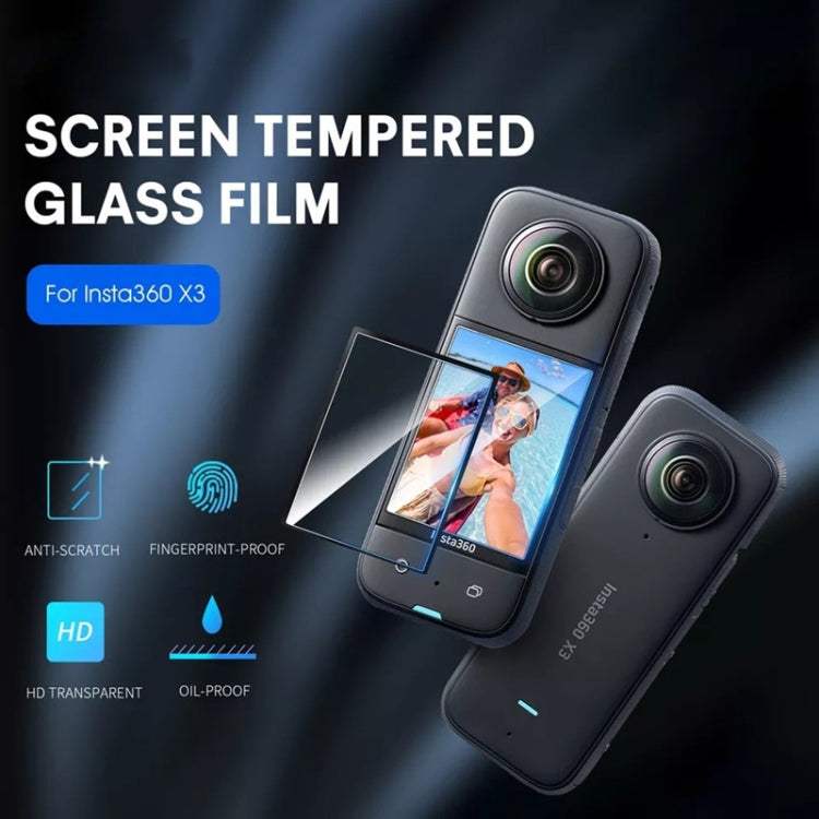 For Insta360 X3 2pcs Transparent HD Curved Protective Film - Protective Film & Stickers by buy2fix | Online Shopping UK | buy2fix