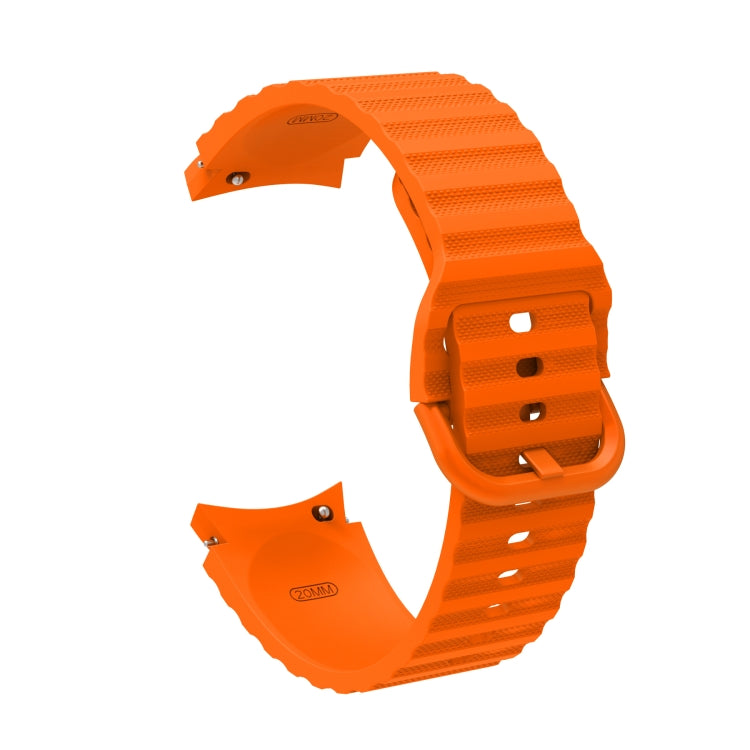 For Samsung Galaxy Watch 5 / 5 Pro Wave Dotted Pure Color Buckle Silicone Watch Band(Orange) - Watch Bands by buy2fix | Online Shopping UK | buy2fix