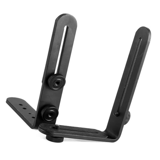 NST-6494 Aluminum Alloy 1/4 inch Hot Shoe Adapter Camera Double L shape Camera Flash Bracket by buy2fix
