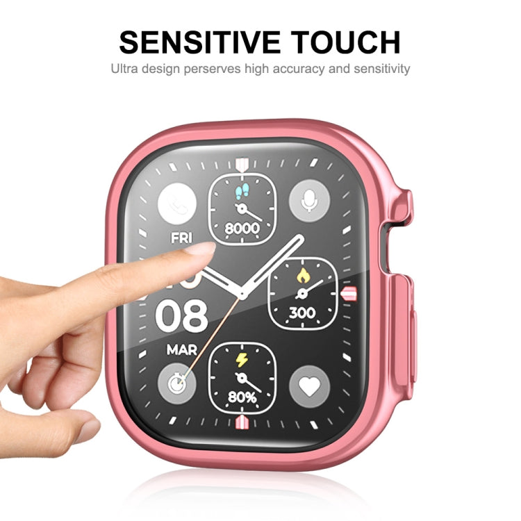 For Apple Watch Ultra / Ultra 2 49mm ENKAY Full Coverage Electroplated Soft TPU Case with Screen Film(Pink) - Watch Cases by ENKAY | Online Shopping UK | buy2fix