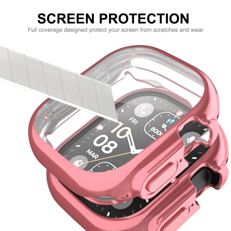 For Apple Watch Ultra / Ultra 2 49mm ENKAY Full Coverage Electroplated Soft TPU Case with Screen Film(Pink) - Watch Cases by ENKAY | Online Shopping UK | buy2fix