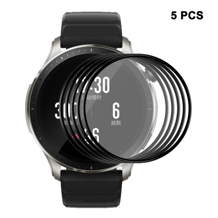 5pcs For Amazfit GTR 4 ENKAY 3D Full Coverage Soft PC Edge + PMMA HD Screen Protector Film - Screen Protector by ENKAY | Online Shopping UK | buy2fix
