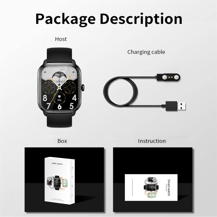 KT65 1.9 inch Color Screen Smart Watch,Support Heart Rate Monitoring/Blood Pressure Monitoring(Silver) by buy2fix