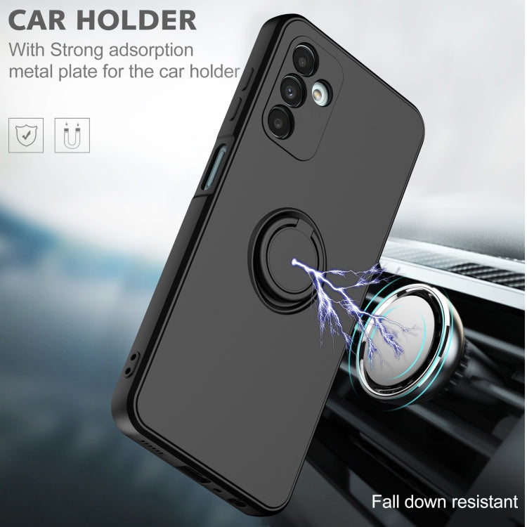 Ring Kickstand Silicone Phone Case For Samsung Galaxy A14 5G(Antique White) by buy2fix