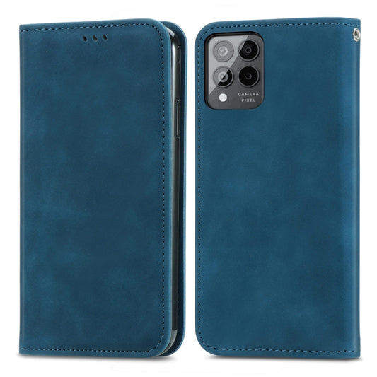 For T-Mobile Revvl 6 Pro 5G Retro Skin Feel Magnetic Leather Phone Case(Blue) by buy2fix