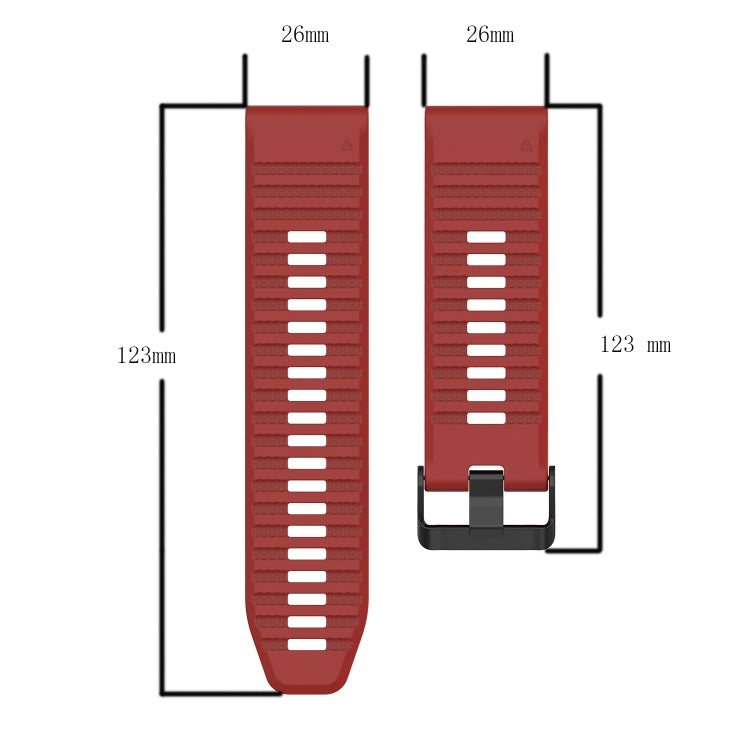 For Garmin Fenix 6X Pro 26mm Horizontal Texture Silicone Watch Band with Removal Tool(Red) - Watch Bands by buy2fix | Online Shopping UK | buy2fix