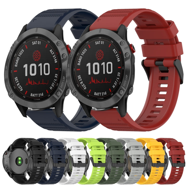 For Garmin Fenix 6 GPS 22mm Horizontal Texture Silicone Watch Band with Removal Tool(Navy Blue) - Watch Bands by buy2fix | Online Shopping UK | buy2fix