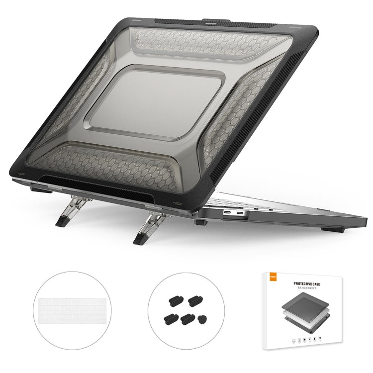 For MacBook Pro 13.3 A1706/A1989/A2159 ENKAY Hat-Prince 3 in 1 Protective Bracket Case Cover Hard Shell with TPU Keyboard Film / Anti-dust Plugs, Version:US(Black) - MacBook Pro Cases by ENKAY | Online Shopping UK | buy2fix