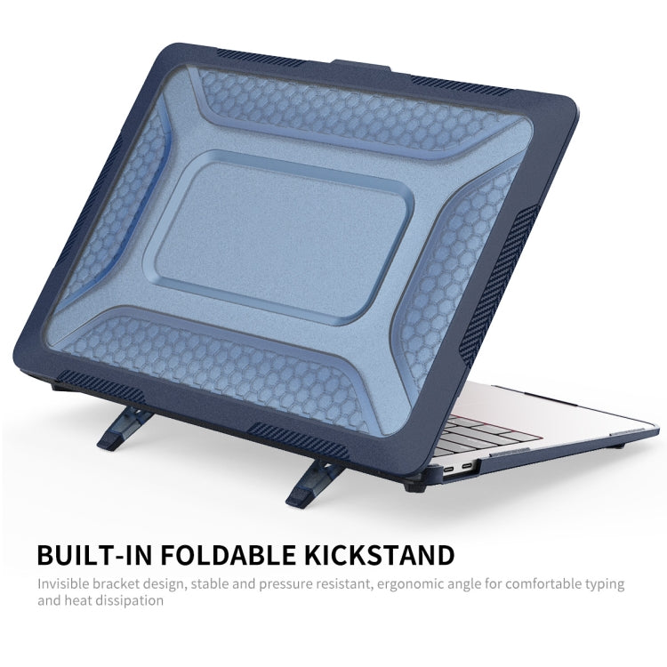 For MacBook Air 13.3 2018 A1932 ENKAY Hat-Prince 3 in 1 Protective Bracket Case Cover Hard Shell with TPU Keyboard Film / Anti-dust Plugs, Version:EU(Blue) - MacBook Air Cases by ENKAY | Online Shopping UK | buy2fix