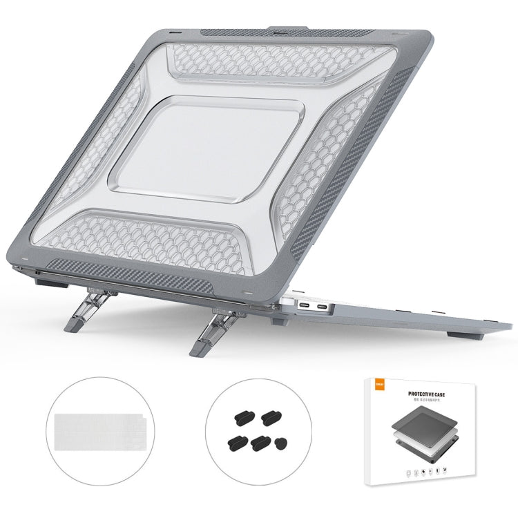For MacBook Air 13.3 2020 A2179/A2337 ENKAY Hat-Prince 3 in 1 Protective Bracket Case Cover Hard Shell with TPU Keyboard Film / Anti-dust Plugs, Version:US(Grey) - MacBook Air Cases by ENKAY | Online Shopping UK | buy2fix