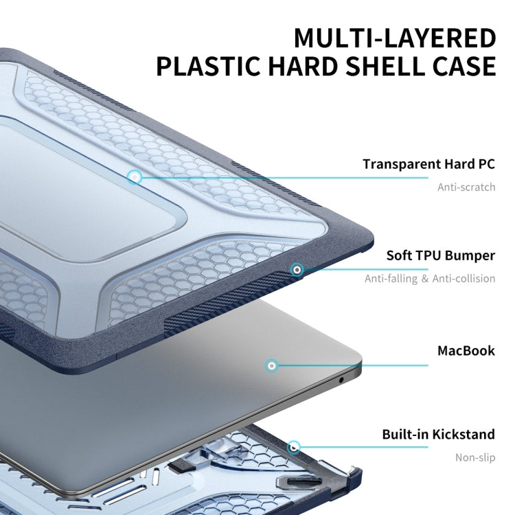 For MacBook Air 13.3 2020 A2179/A2337 ENKAY Hat-Prince 3 in 1 Protective Bracket Case Cover Hard Shell with TPU Keyboard Film / Anti-dust Plugs, Version:EU(Grey) - MacBook Air Cases by ENKAY | Online Shopping UK | buy2fix
