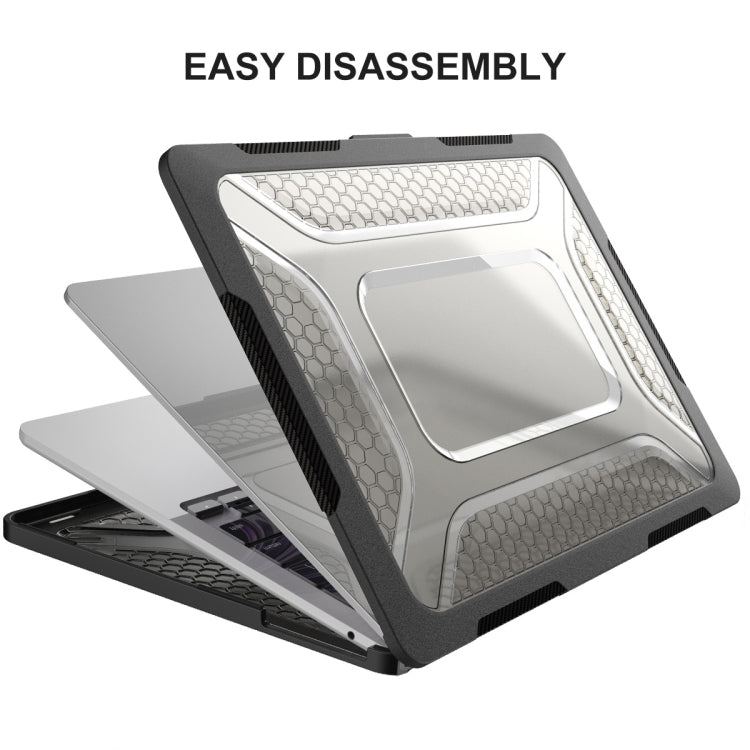 For MacBook Air 13.6 2022/2024 A2681 (M2) / A3113 (M3) ENKAY Hat-Prince 3 in 1 Protective Bracket Case Cover Hard Shell with TPU Keyboard Film / Anti-dust Plugs, Version:US(Black) - MacBook Air Cases by ENKAY | Online Shopping UK | buy2fix