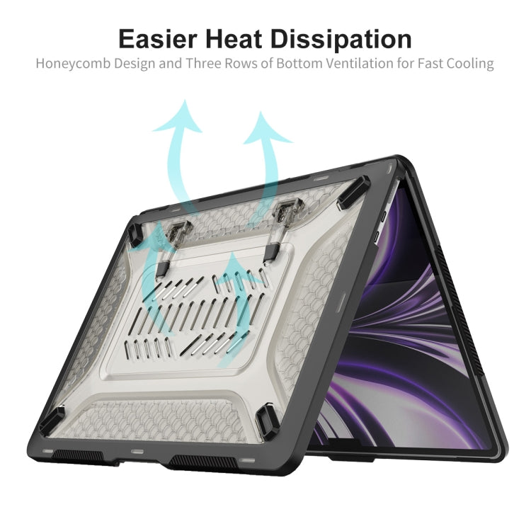 For MacBook Air 13.6 2022/2024 A2681 (M2) / A3113 (M3) ENKAY Hat-Prince 3 in 1 Protective Bracket Case Cover Hard Shell with TPU Keyboard Film / Anti-dust Plugs, Version:EU(Black) - MacBook Air Cases by ENKAY | Online Shopping UK | buy2fix