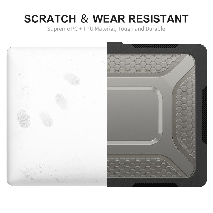 For MacBook Air 13.6 2022/2024 A2681 (M2) / A3113 (M3) ENKAY Hat-Prince 3 in 1 Protective Bracket Case Cover Hard Shell with TPU Keyboard Film / Anti-dust Plugs, Version:EU(Grey) - MacBook Air Cases by ENKAY | Online Shopping UK | buy2fix