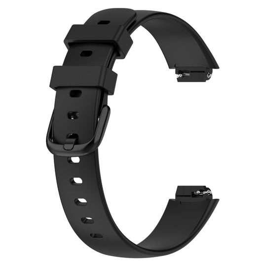 For Fitbit Inspire 3 Solid Color Silicone Watch Band, Size:S(Black) by buy2fix