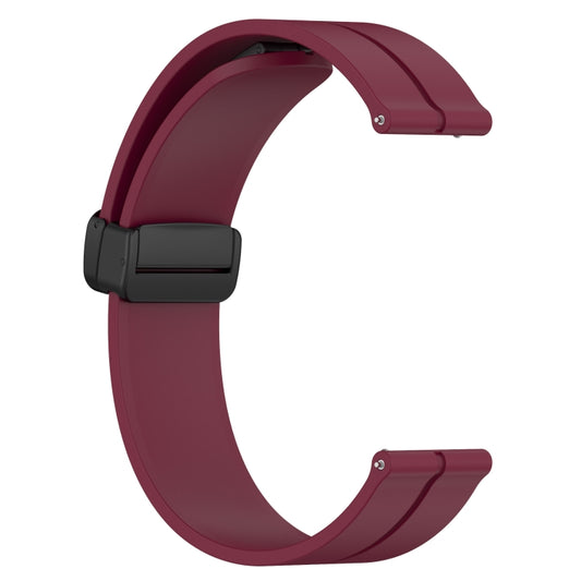 For Garmin Venu 2 Plus 20mm Solid Color Magnetic Clasp Silicone Watch Band(Wine Red) by buy2fix